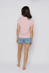 Daisy-Textured Rib Roll Cuff Tee